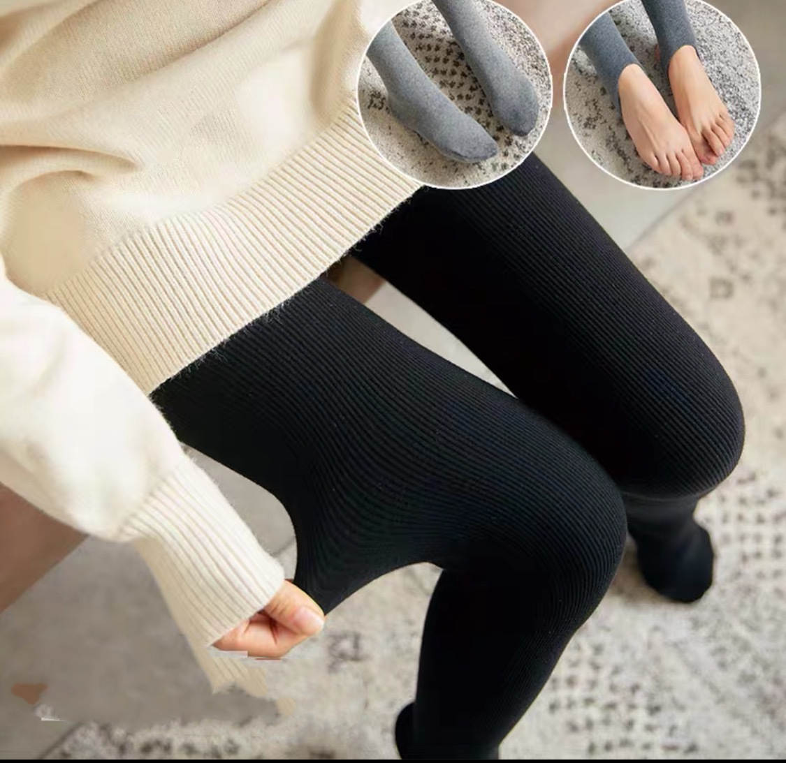 Pure Cotton Leggings Outer Wear High Waist Abdomen Buttocks Plus Velvet Thick And Seamless