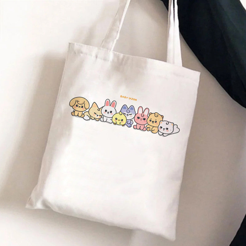 Cute Cartoon Canvas Tutor Lunch Bag