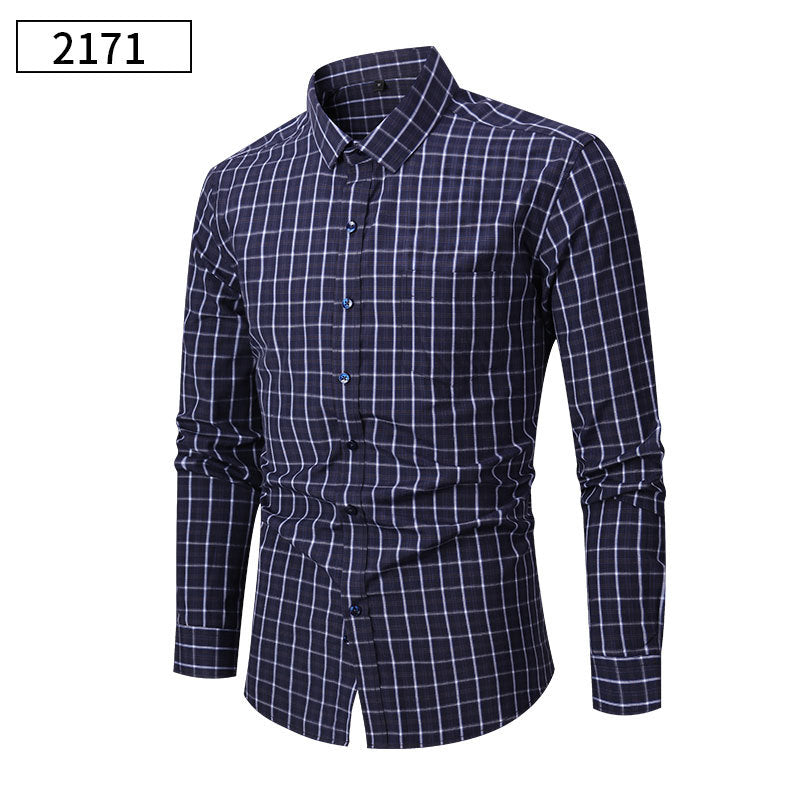 Men's Thin Flowy Plaid Shirts For Summer And Autumn