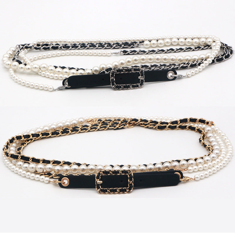 Women's Fashion Pearl Chain Waist Chain