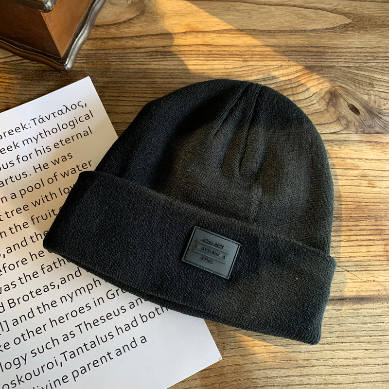 Label Simple Small Letter Knitting Wool Hat