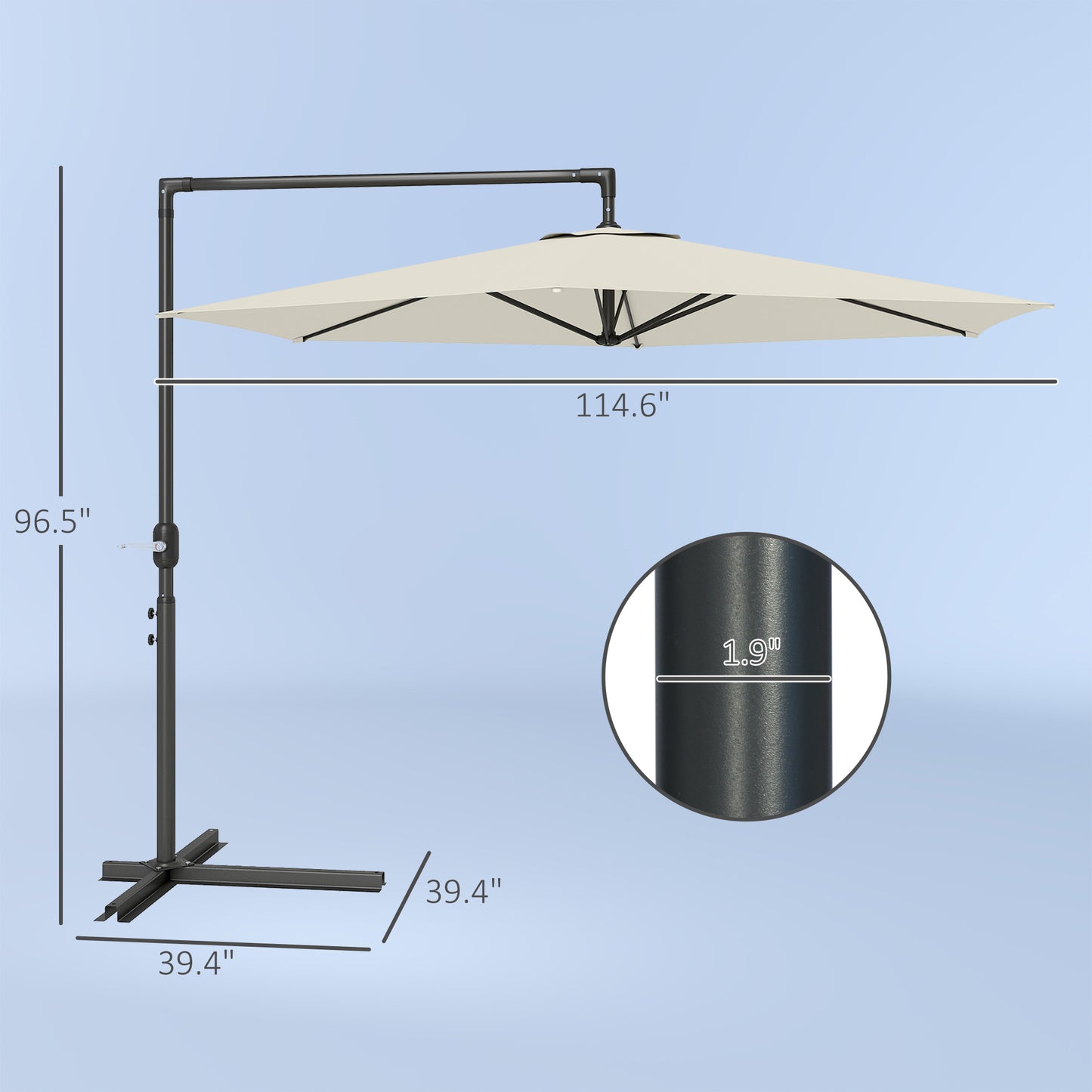 Offset Patio Umbrella With Crank