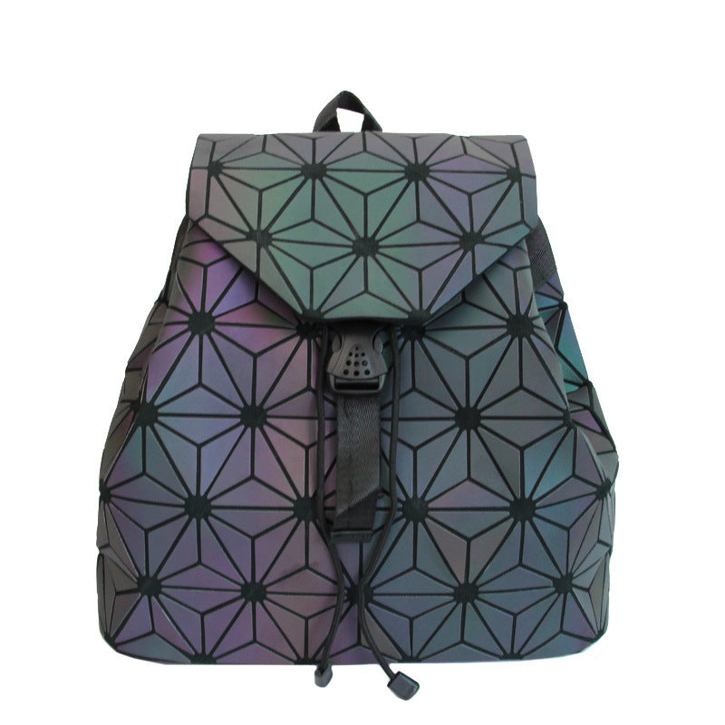 Geometrisk lysende rygsæk - Syet design - Studenterrygsæk - Mode