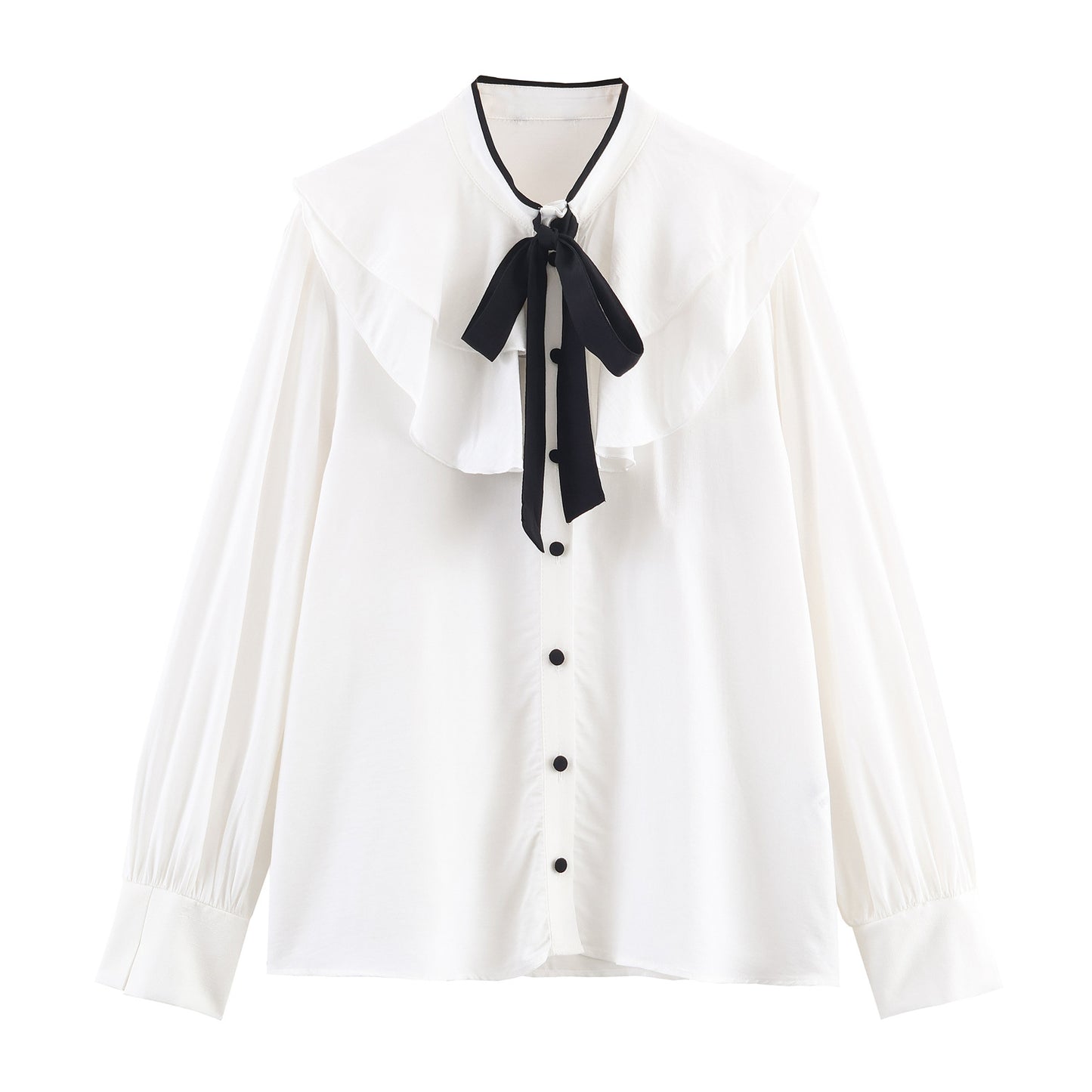 Women's Color-block Bow Layered Decorative Shirt
