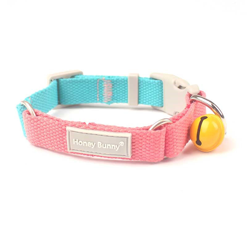 Honeybunny Pet Color Matching Collar Traction Rope To Send Bells