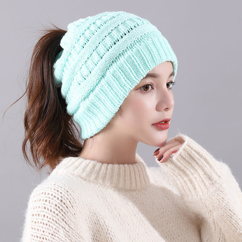 Winter New Warm Empty Top Knitted Woolen Hat