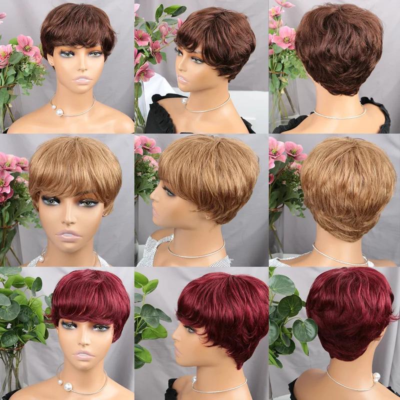 Brown Fashion Short Hair Fluffy Synthetic Wig