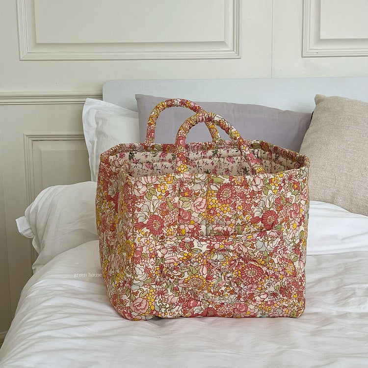 Floral Patchwork Home Sundries Storage Basket