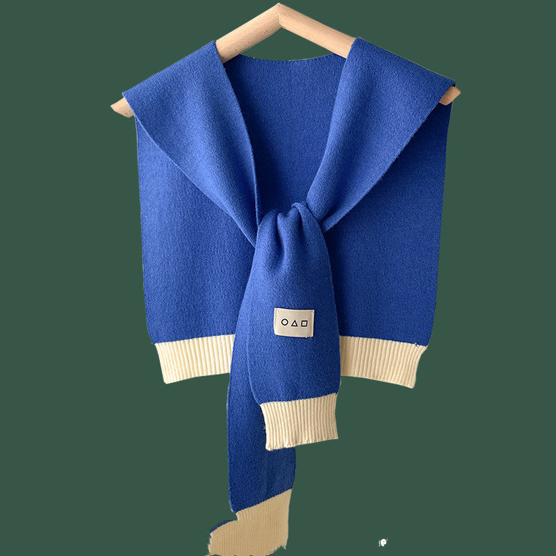Shirt With Small Shawl Shirt Green Scarf Woolen Shoulder