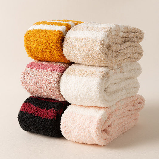 Coral Velvet Socks Female Calf Sleep