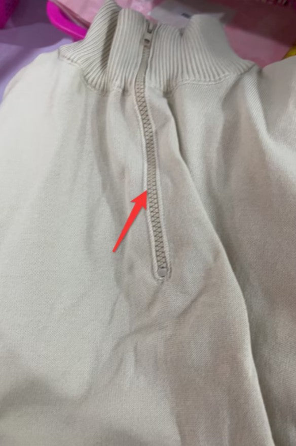 Sweater til mænd med lynlås og opretstående krave Vintermode Ensfarvet Strikket Langærmet Top Tøj