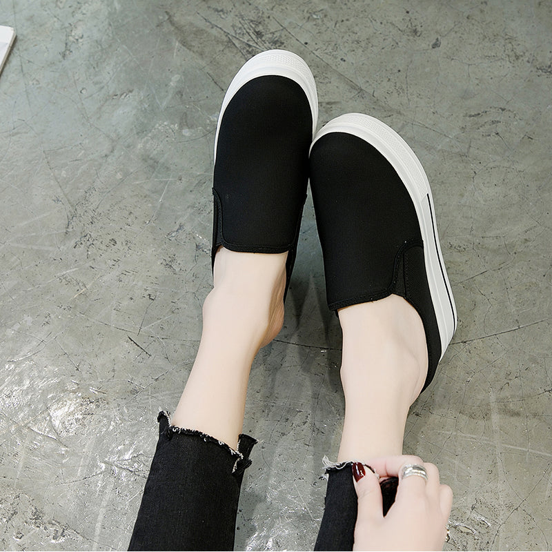9.0cm Increased Casual Shoes Canvas Breathable Single Shoes