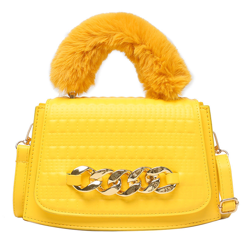 Plush Chain Handbag Ladies One-shoulder Diagonal