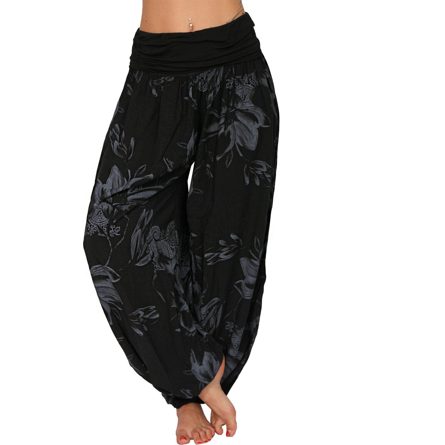 European And American Printed Loose Casual Wide-leg Harem Pants