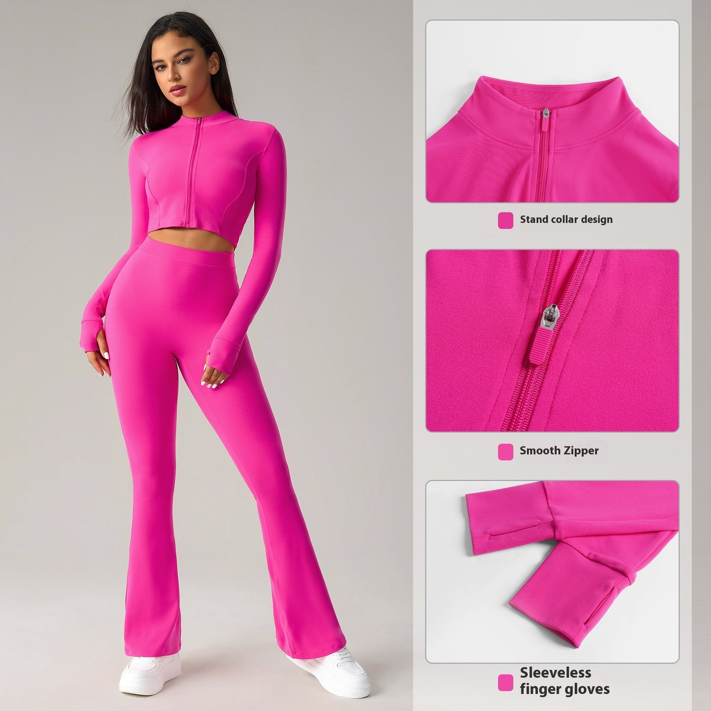 European And American Skinny Short Zipped Sports Coat Women