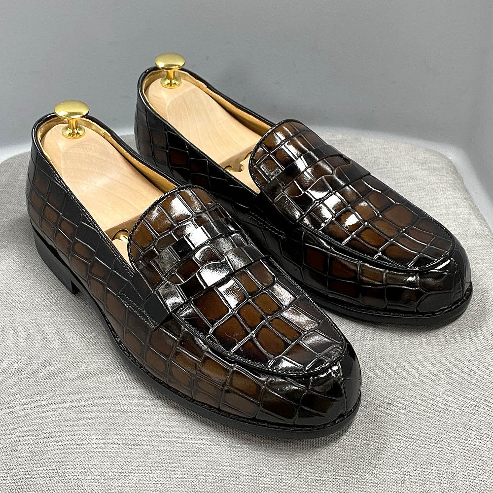 Men's Leather Casual Shoes Breathable Full Grain Leather Cowhide