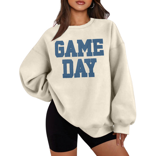Casual Loose Letters Printed Crew Neck Sweatshirt