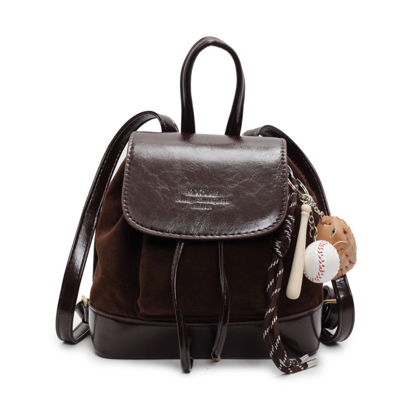 Autumn Winter Retro Suede Women's Backpack