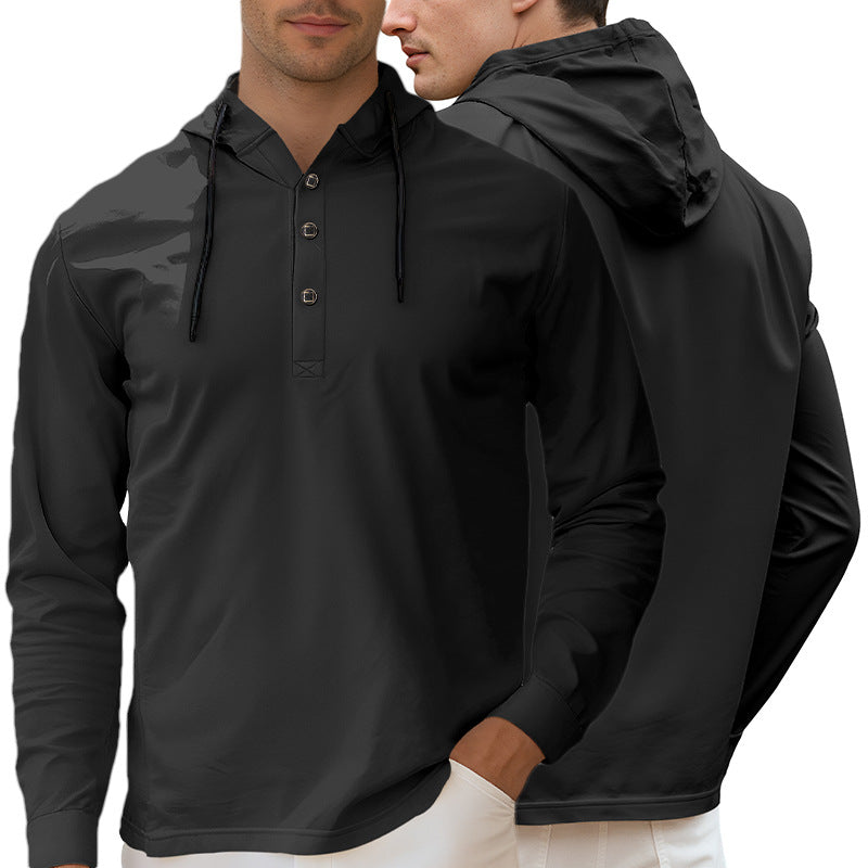 Fashionable Casual Half-cardigan Hoodie Long-sleeve Shirt