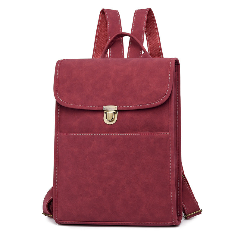 Flip PU College Student Small Schoolbag Leisure Shopping Backpack