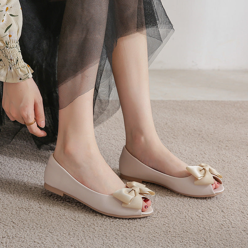 Flat Bowknot Large And Small Size Women's Shoes