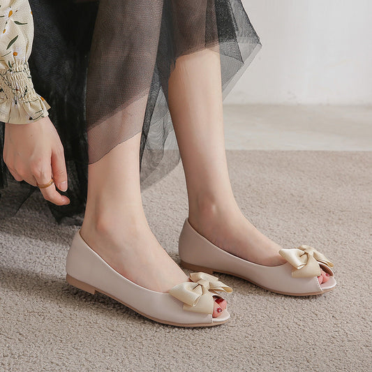 Flat Bowknot Large And Small Size Women's Shoes