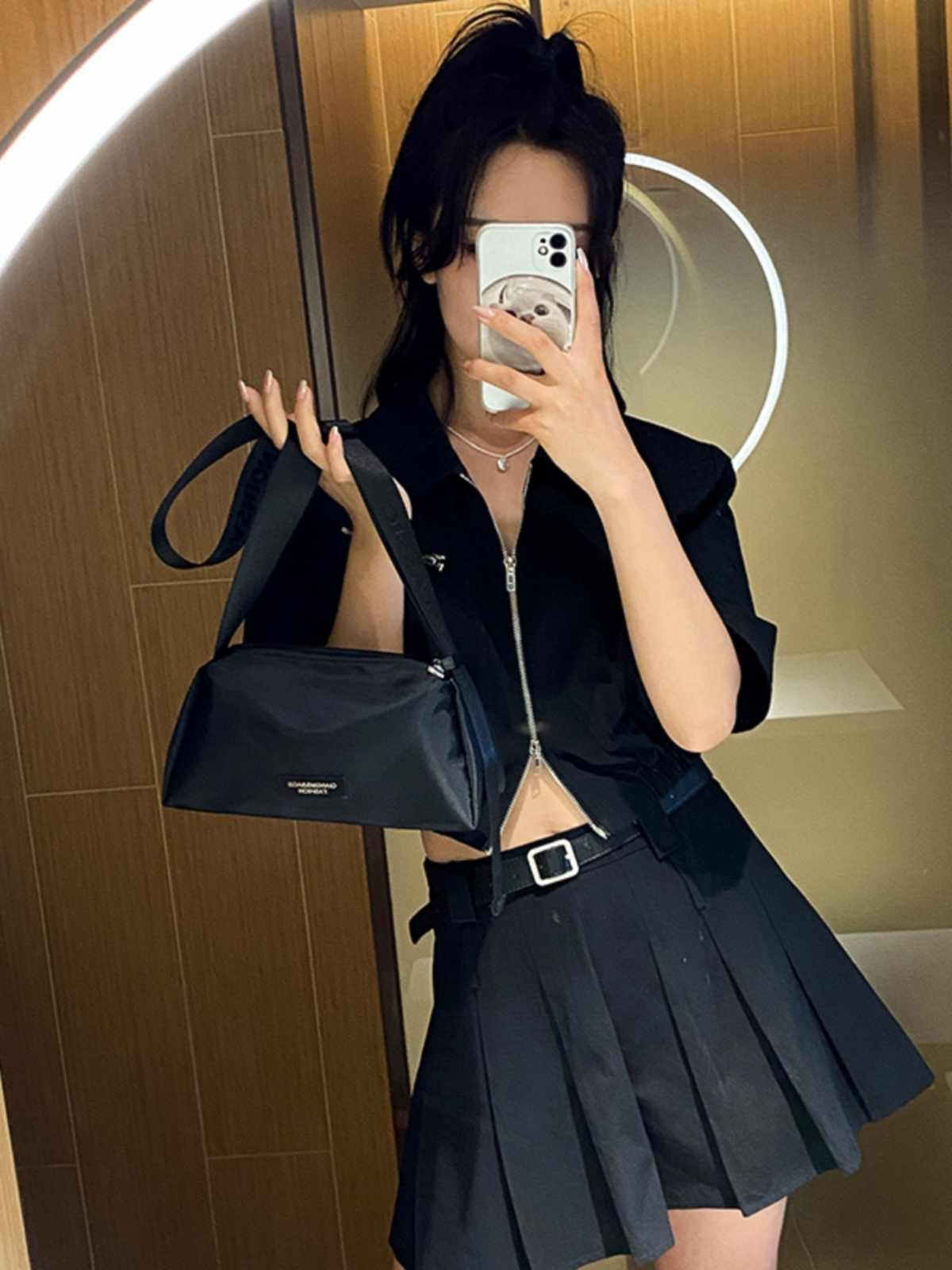 Solid Color Simple Crossbody Oxford Cloth Waterproof Bag Women's New