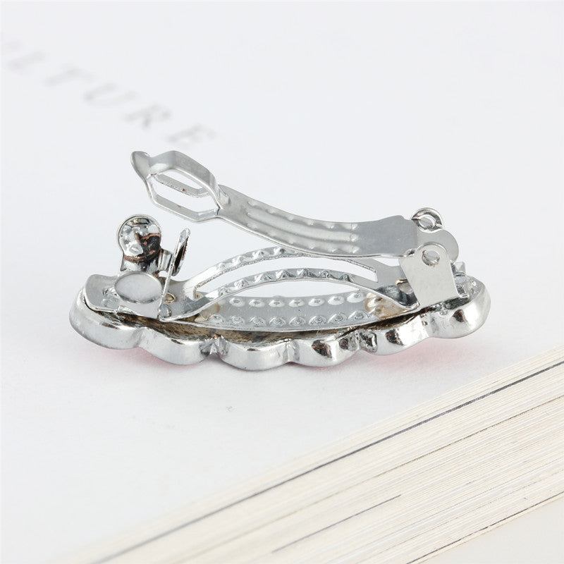 Rhinestone Alloy Peach Heart Barrettes Dog Pet Ornament