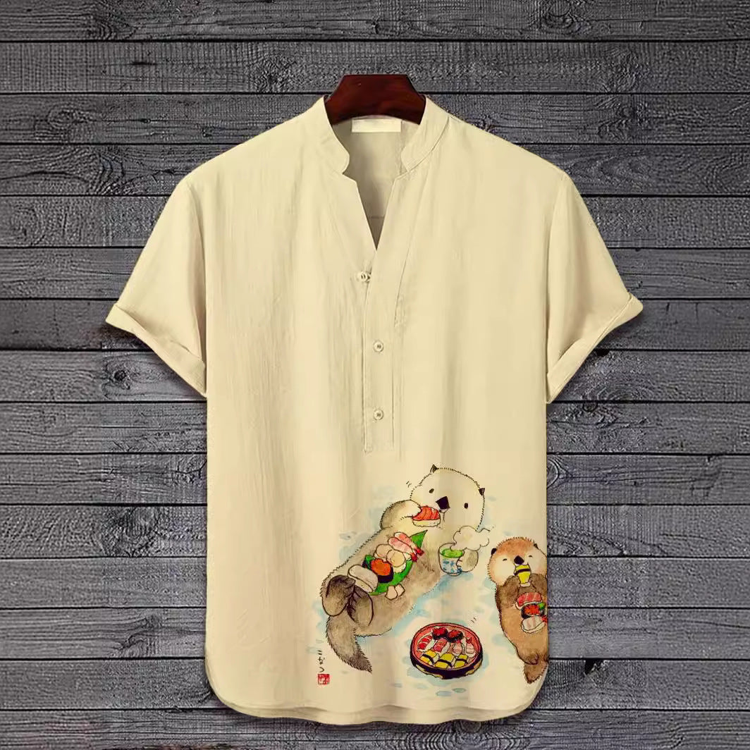Digital Animal Style Short Sleeve Shirt