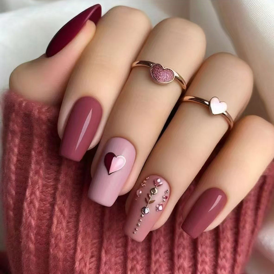 Retro Sweet Cool Solid Color 24 Pieces Nail Wear Nail