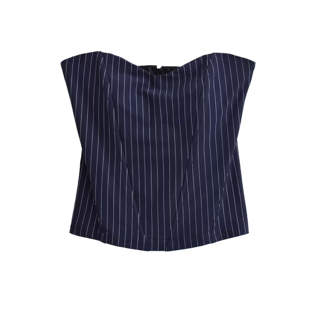 Sexy Fishbone Striped Waist Base All-matching Tube Top