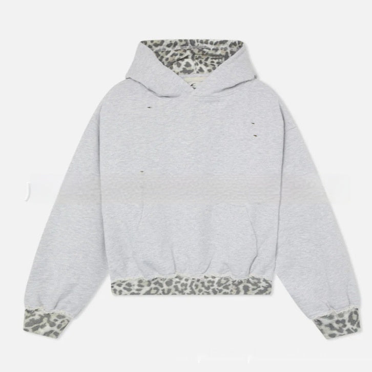 Autumn And Winter Simple Fashion Contrasting Color Camouflage Hooded Sweatshirt With Fake Two-piece Design