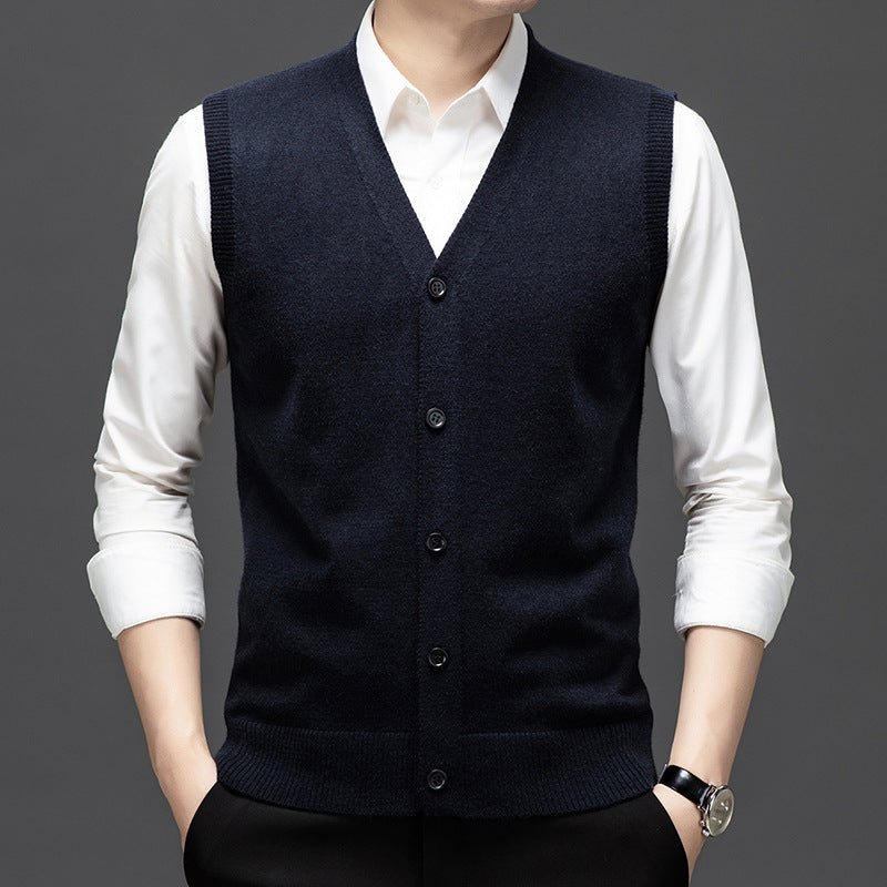 Keep Warm Inner Match Knitted Vest Sleeveless Multi-color Sweater Waistcoat