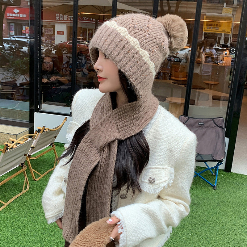 Women's Fashion Warm Plus Down Windproof Woolen Hat