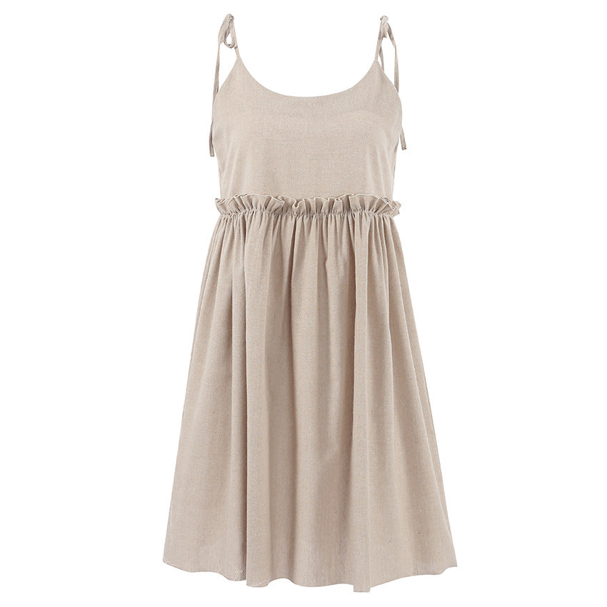 Womens Lightweight Cotton-linen Cami Nightdress