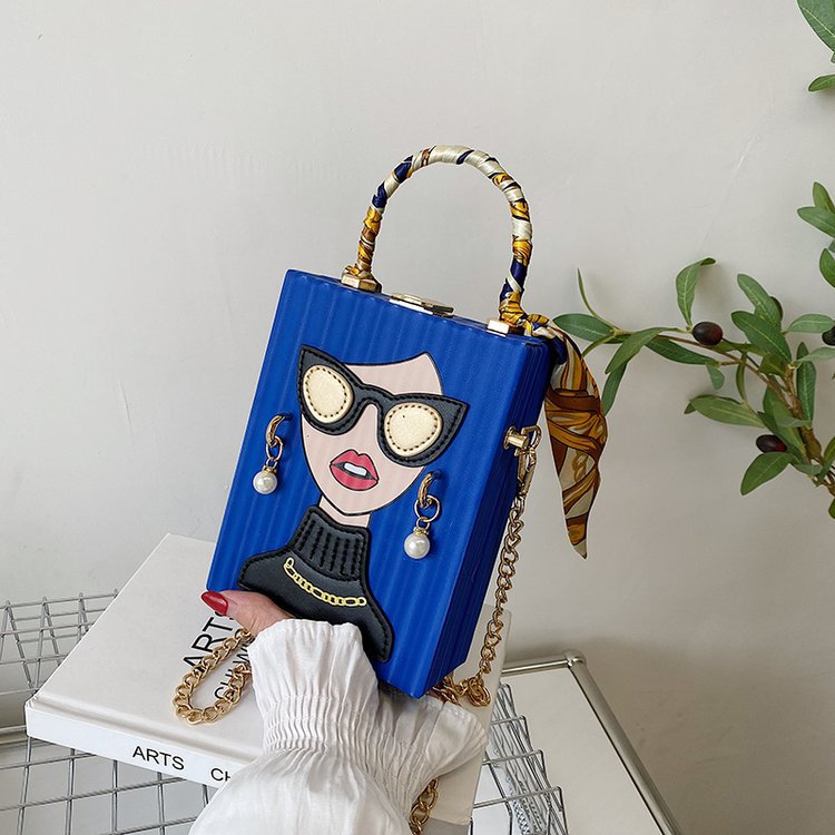 Lock Small Square Bag Shoulder Crossbody Portable Sewing Line Average Size Soft