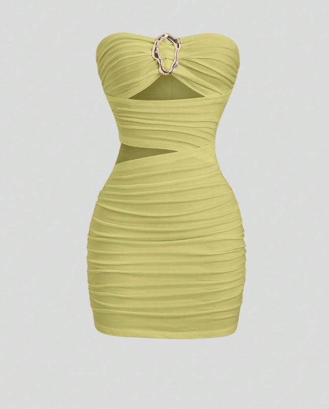 Sexy Stylish Sheer Form-fitting Tube Dress