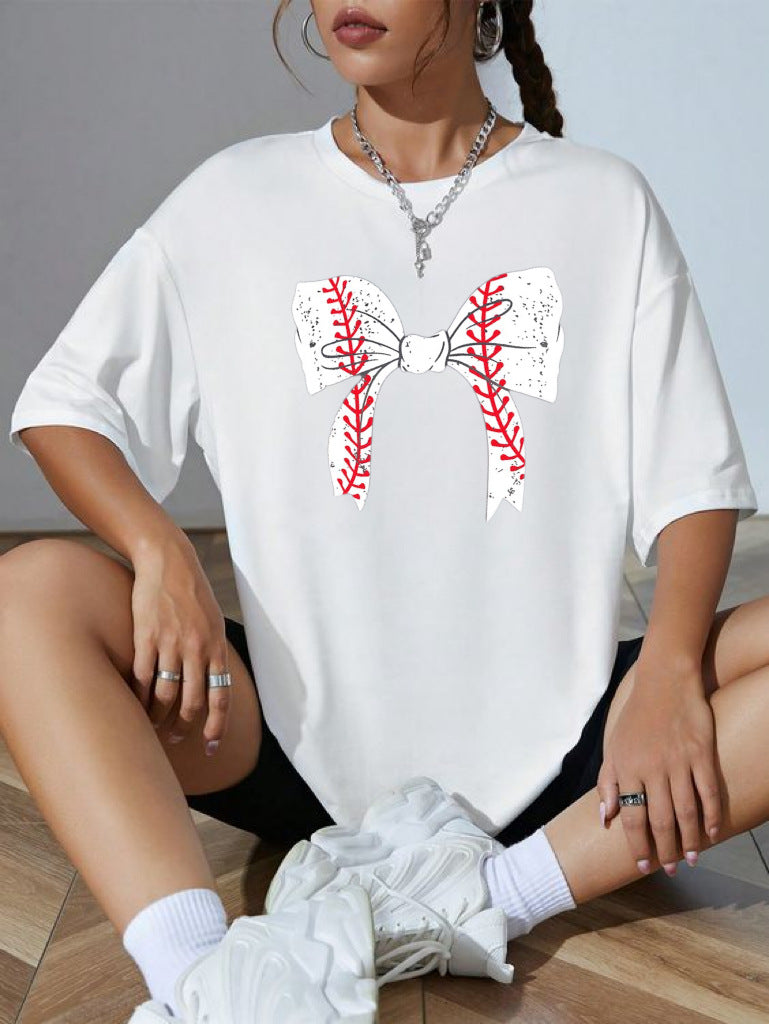 Summer Pattern Letter Print Short-sleeve T-shirt Top