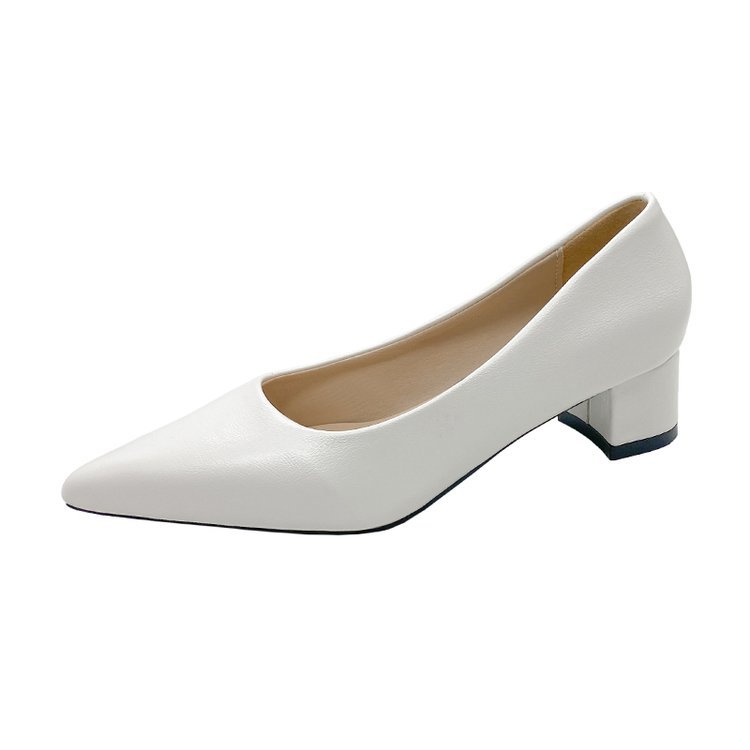 Round Head Thick Bottom Casual Women's Low-cut High Heels