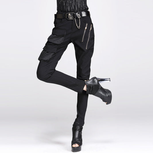 Women's Fashion Three-dimensional Pocket Zipper Trousers