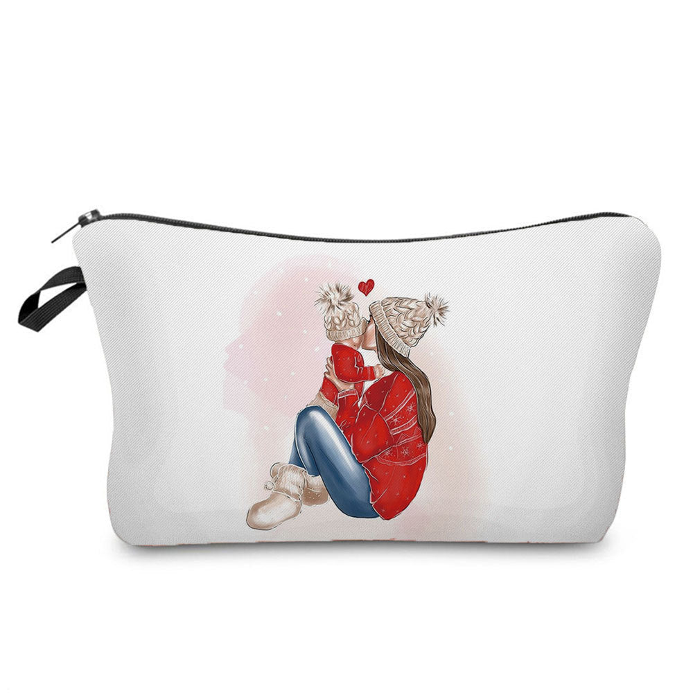Mother And Daughter Printed Cosmetic Bag Storage And Portable