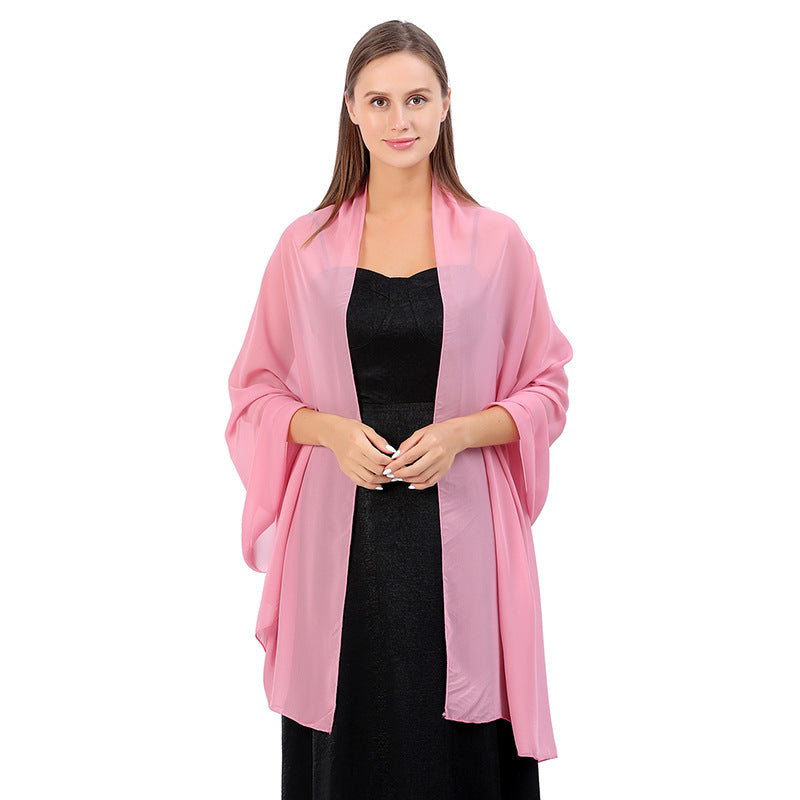 High Quality Solid Color Chiffon Dinner Shawl