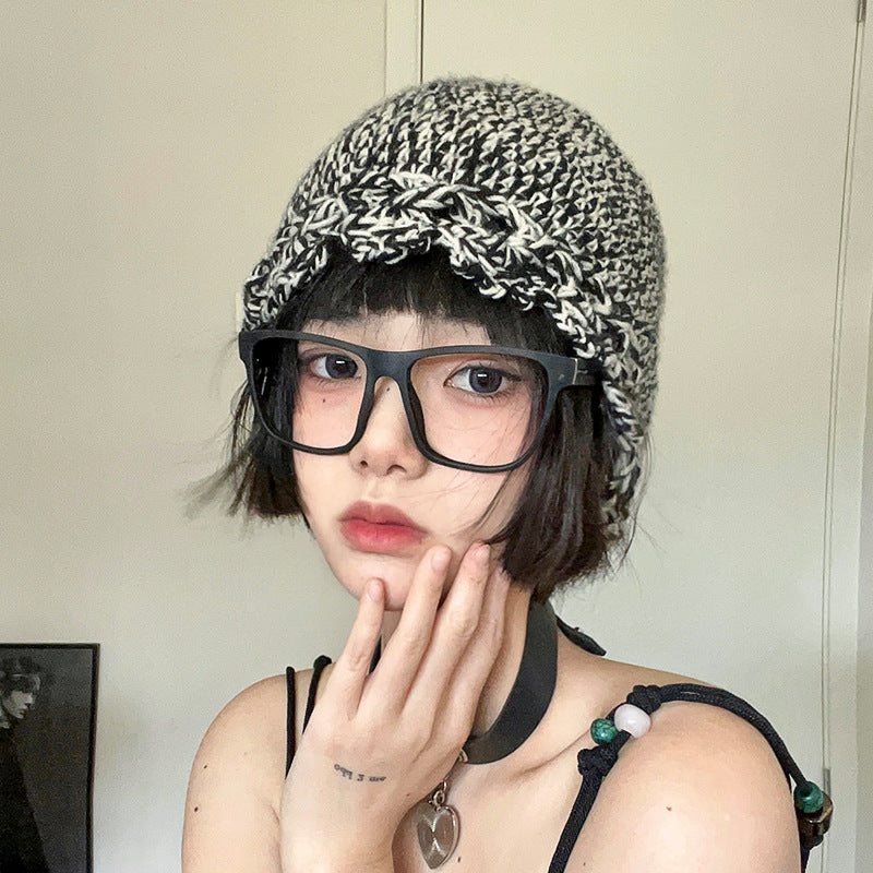 Small Spicy Girls' Wool Hat Warm Keeping Versatile Hollow