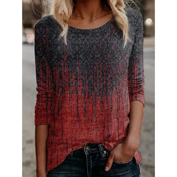 Loose Trendy Vintage Printed Round Neck T-shirt