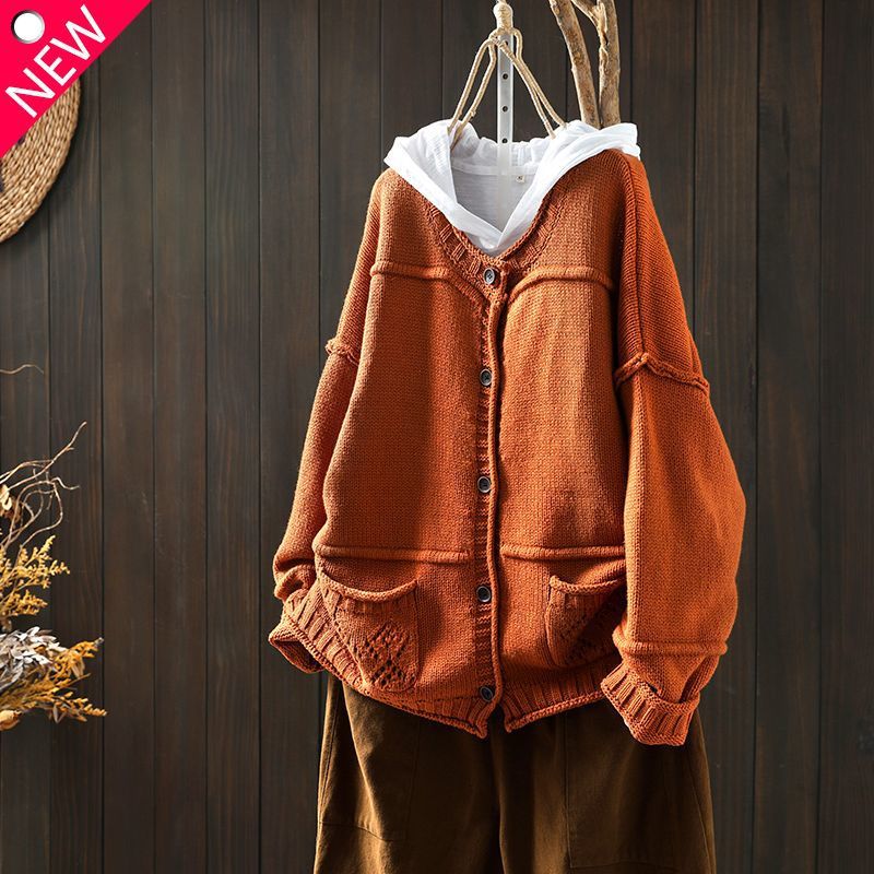 Women's Vintage Distressed Stitching Knitted Sweater