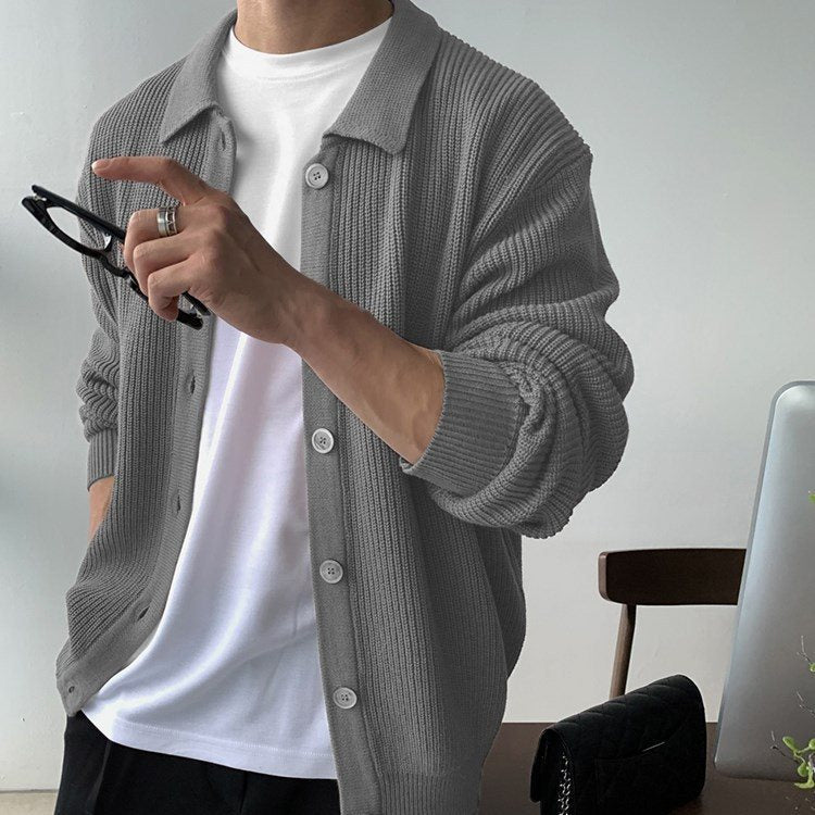 Flot Strikket Cardigan i Afslappet Unisex Stil