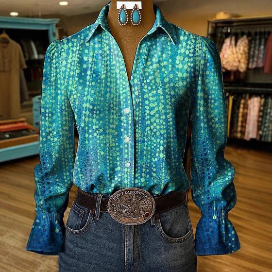 Women's 3D Digital Print Fashionable Casual Shirt