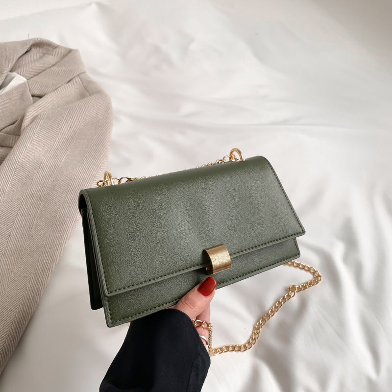Simple Western Style Popular Korean Shoulder Crossbody Fashion Chain Small Square Bag
