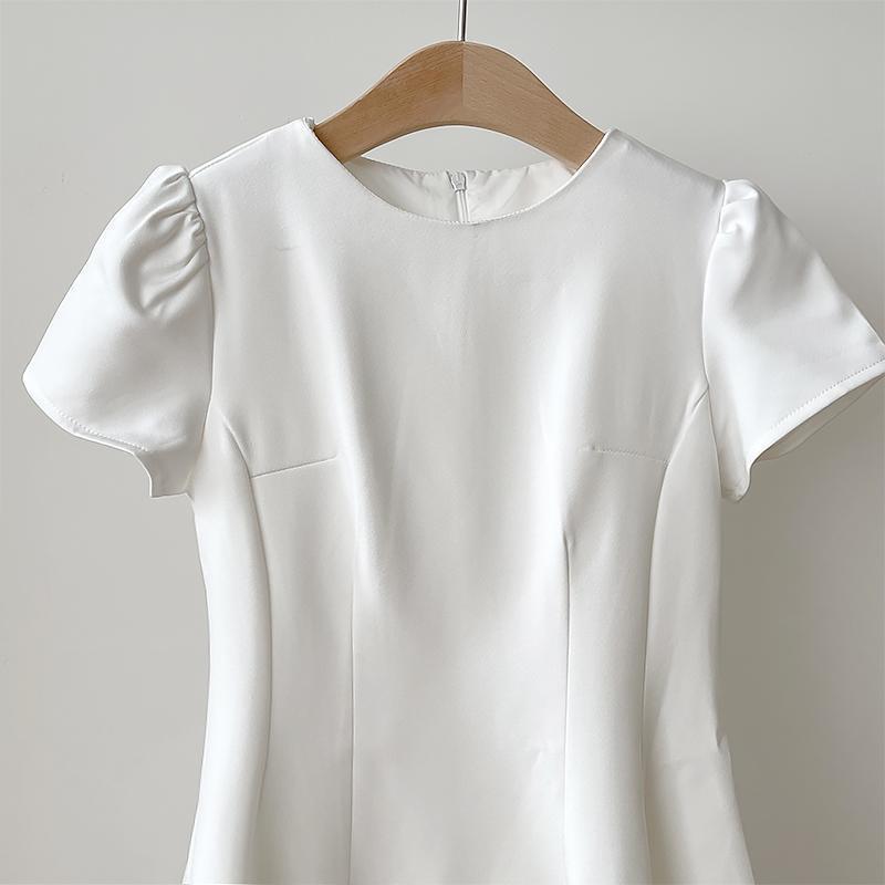 Women's Solid-Colored Casual All-Match Short-Sleeve Dress