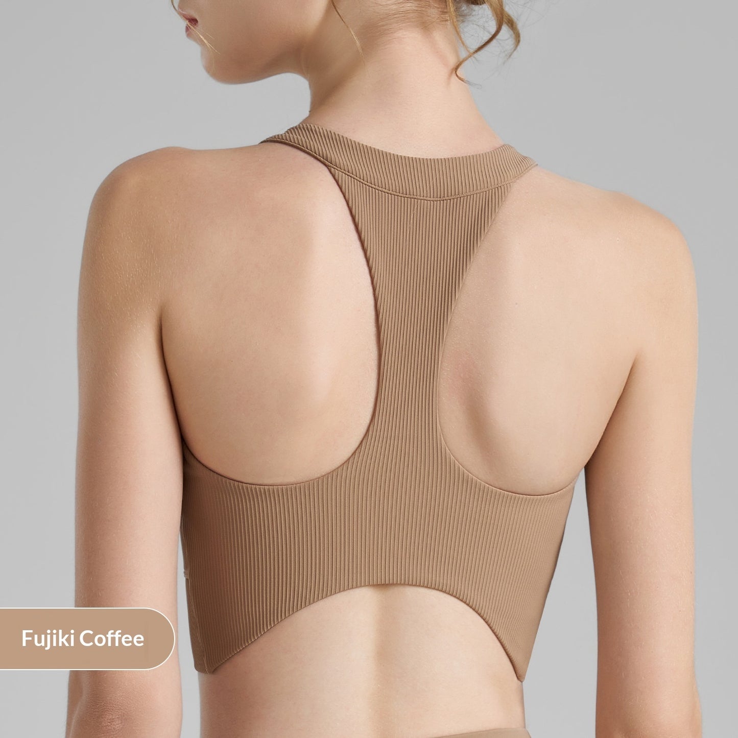 High-intensity Ribbed Yoga Tank Top With Built-in Bra